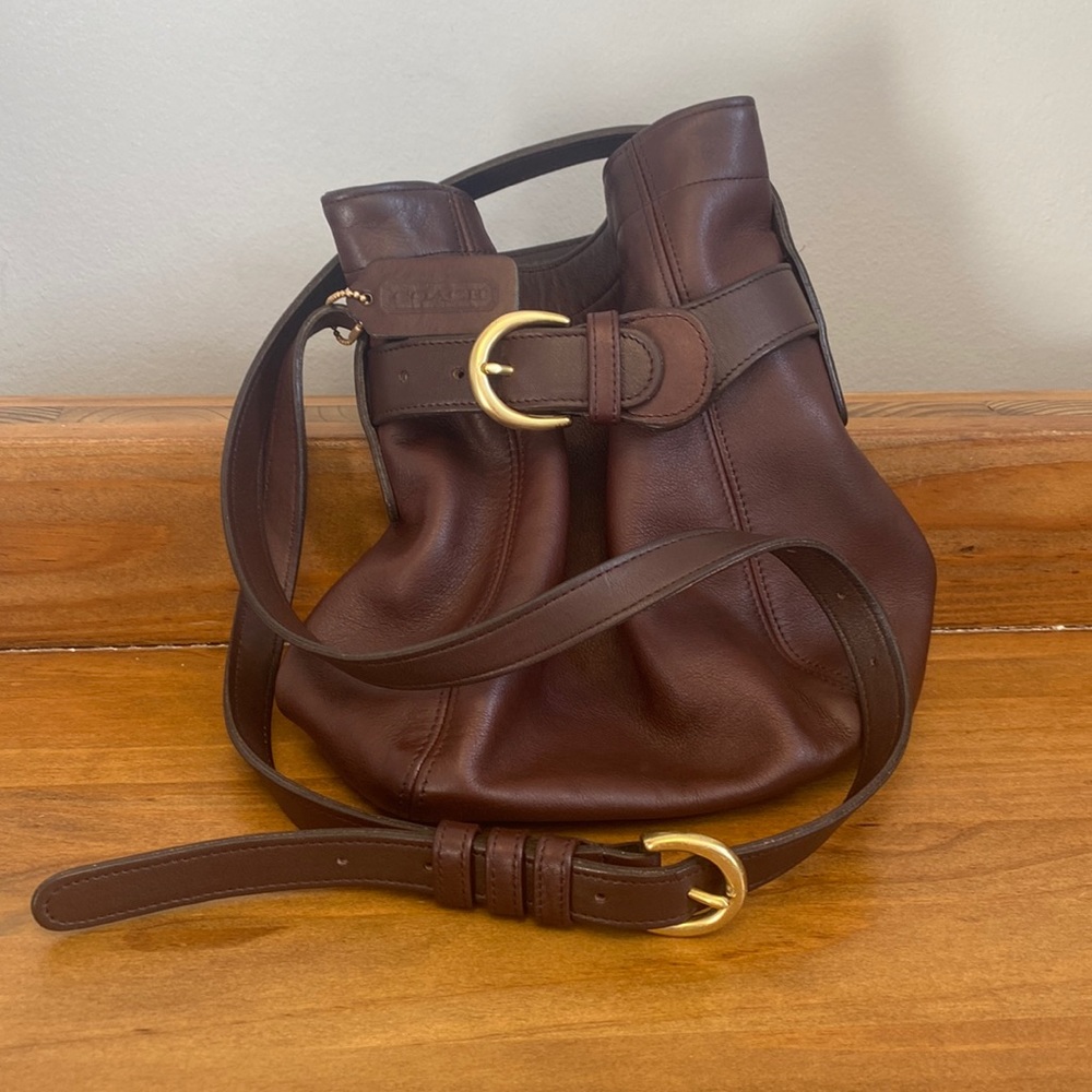 Vintage Coach Soho Brown Buckle Bucket Bag